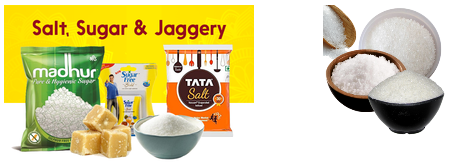 Salt ,Sugar & Jaggery (Gur)